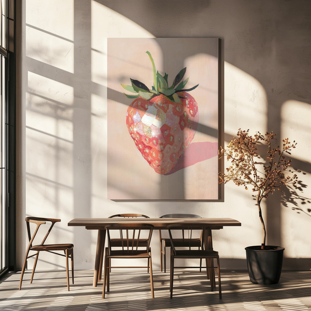 Glinsterende aardbei | Canvas