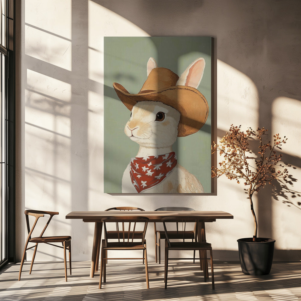 Cowboy Konijn | Canvas