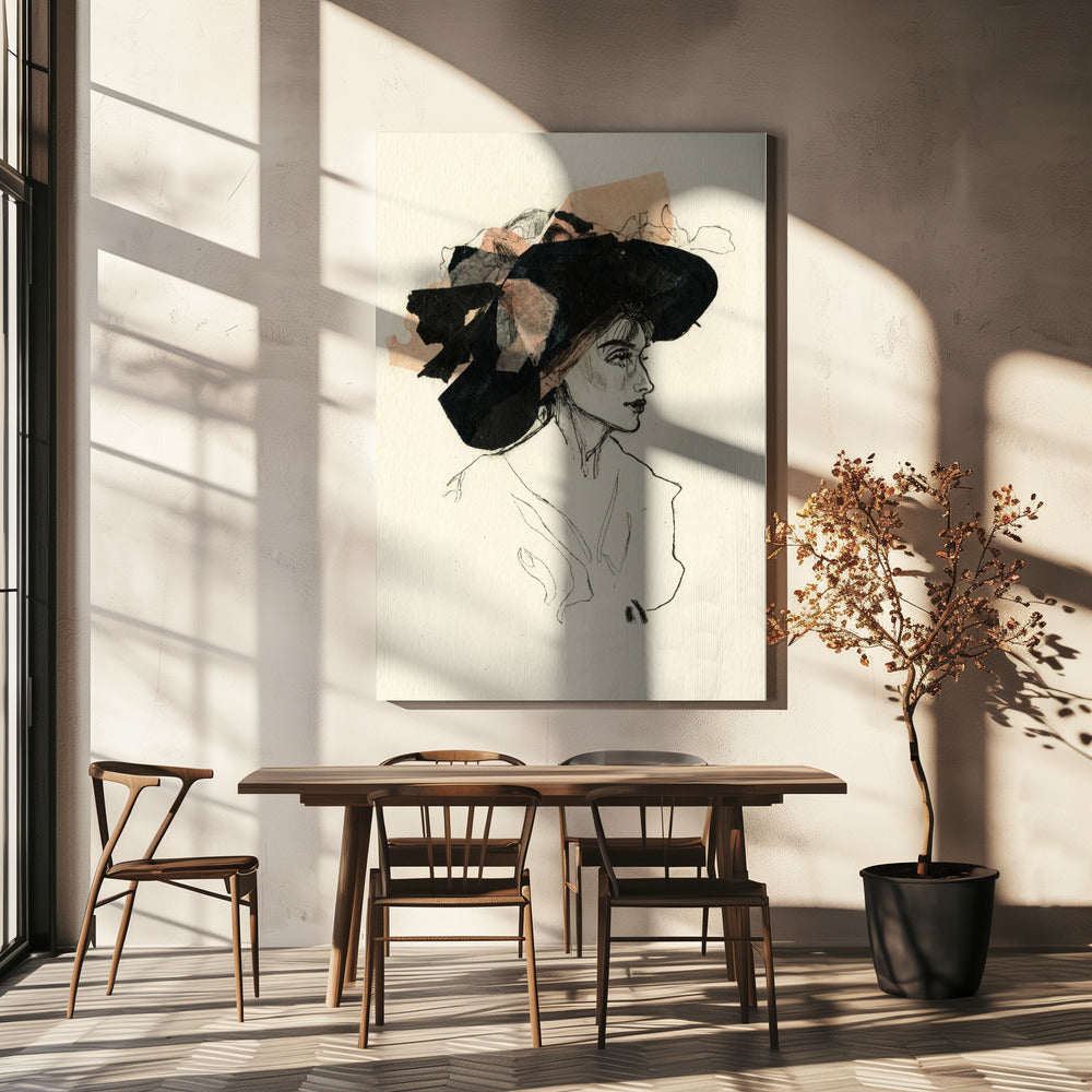Woman In A Large Hat | Canvas