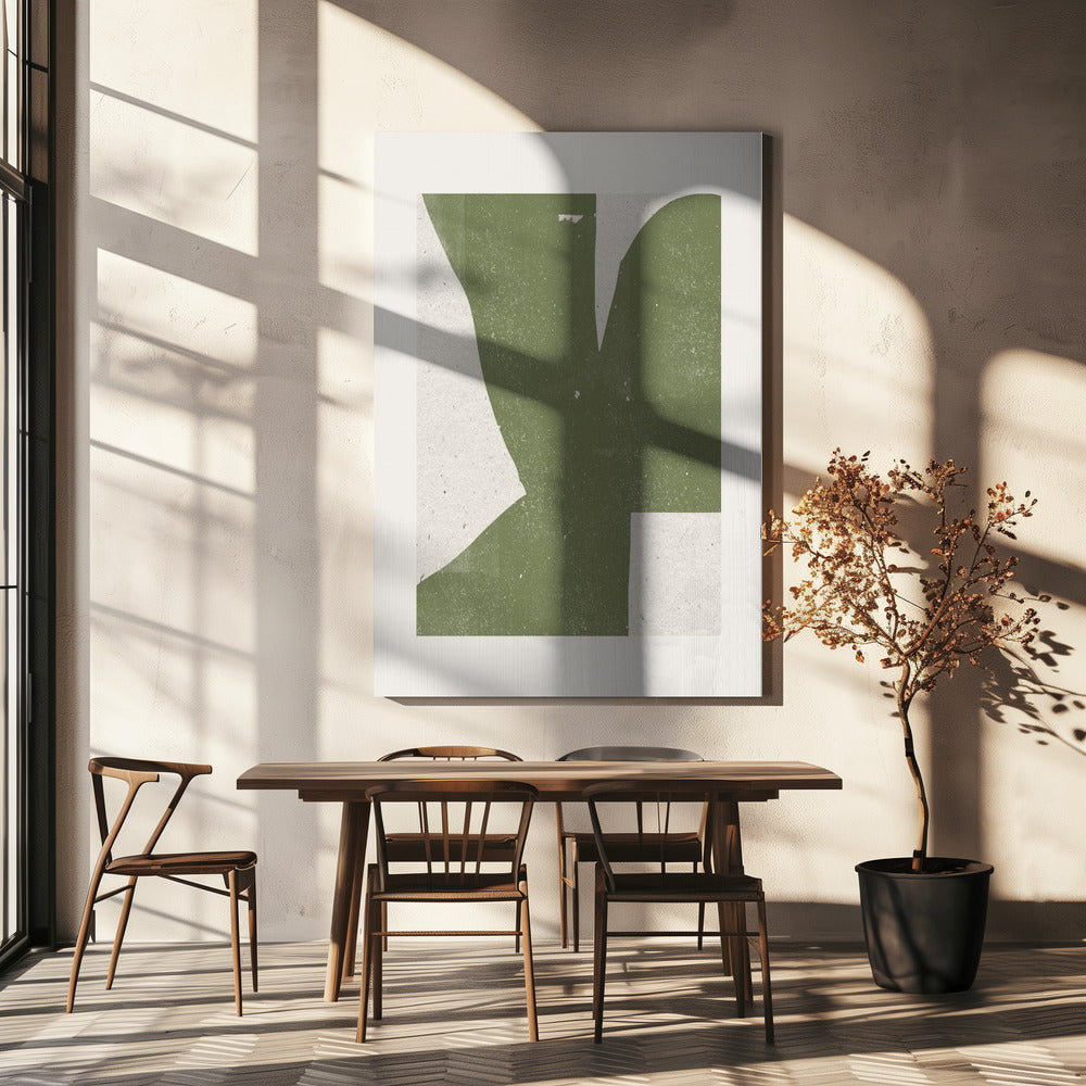 Groene abstracte vorm | Canvas