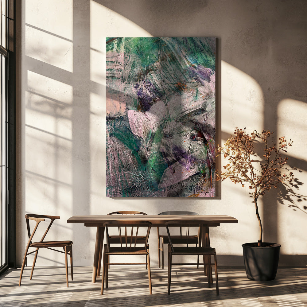 Gestructureerde groene geode | Canvas