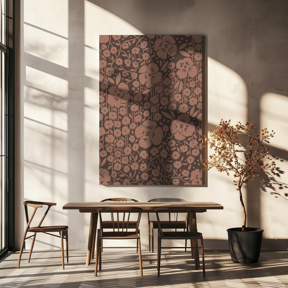 Bloemengedicht - donker | Canvas