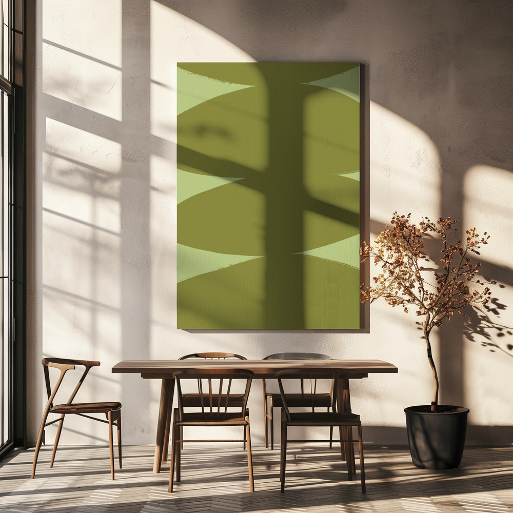 Groene Harmonie Vormen | Canvas