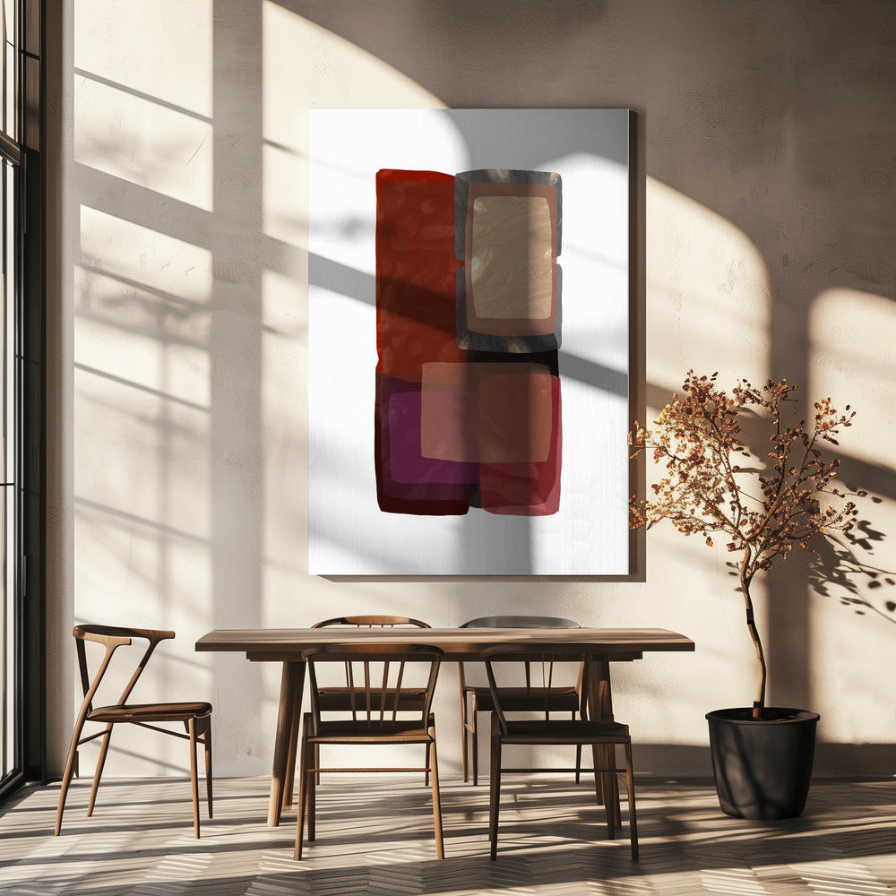 Diepe tinten vormen 1 | Canvas