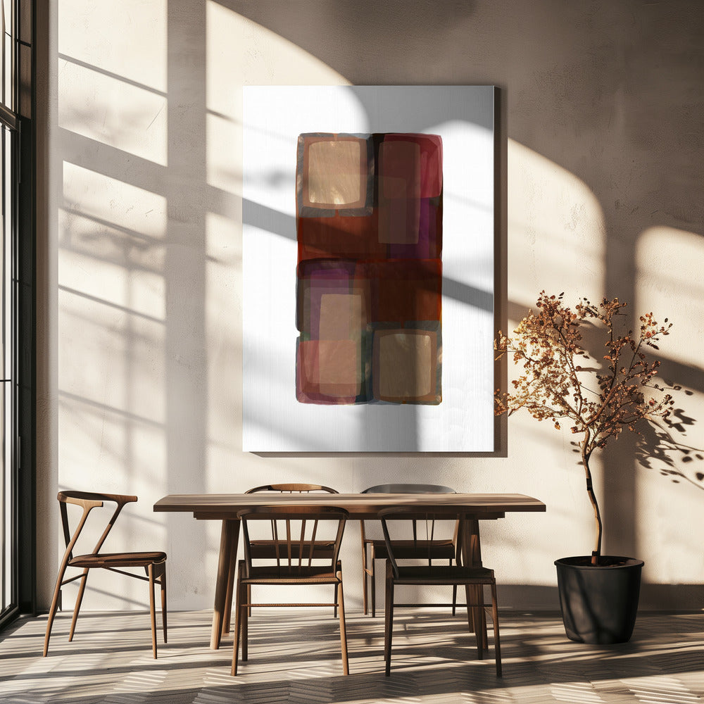 Diepe tinten vormen 2 | Canvas