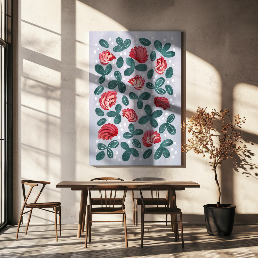 Rode bloemen III | Canvas