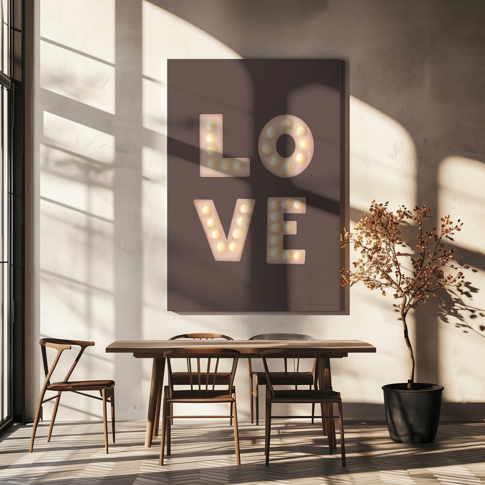 Liefdeslichtletters Koffiekwarts | Canvas