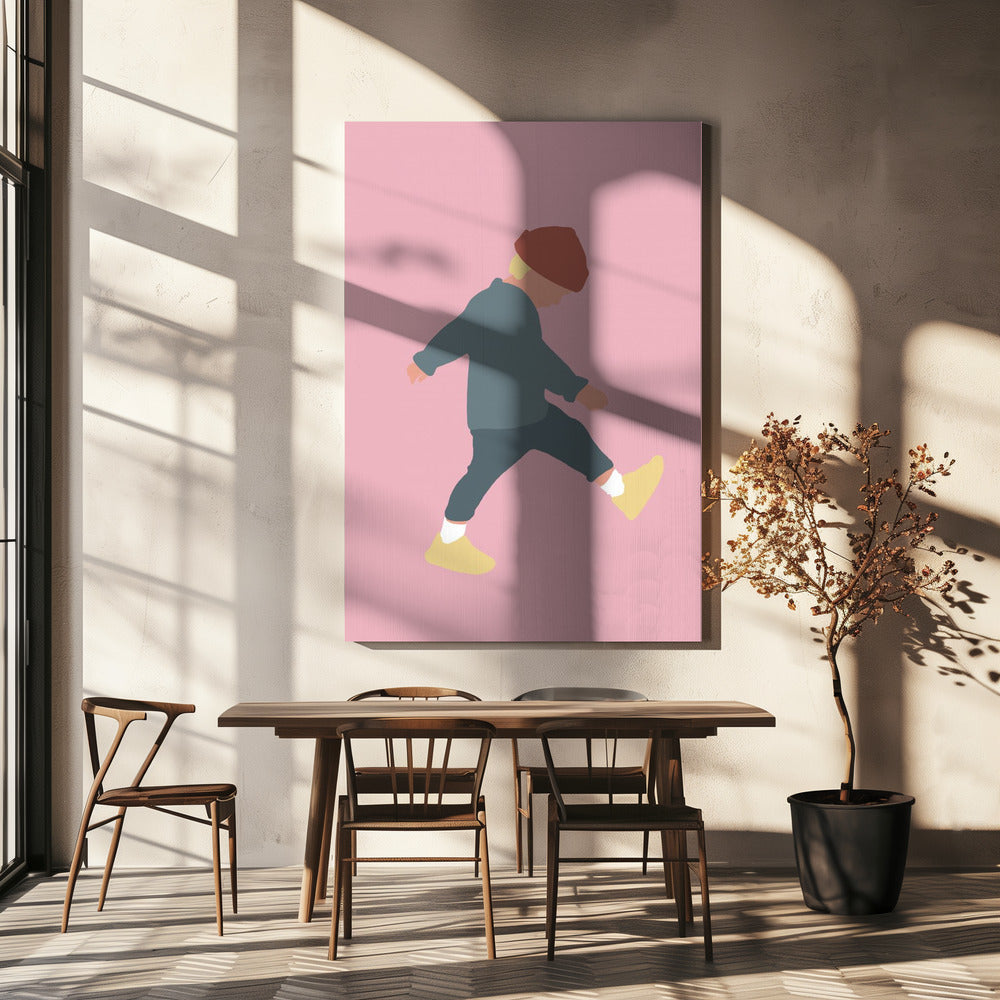 Tamo - Silhouet van een lopende jongen | Canvas