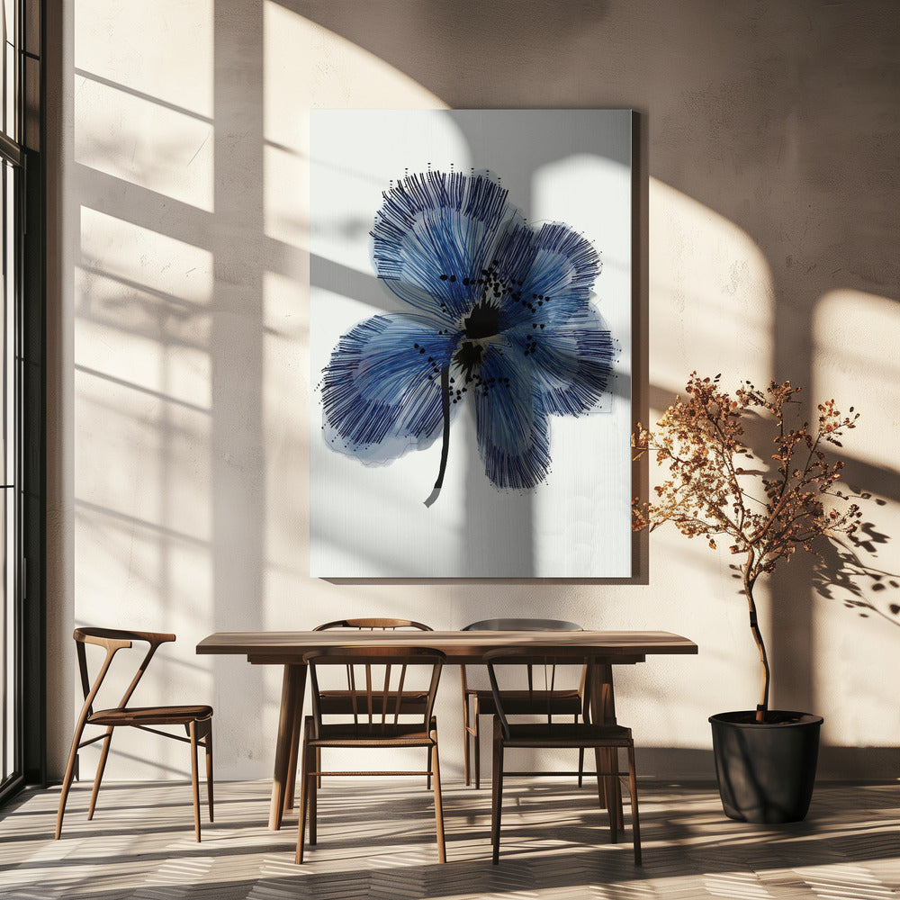 Blauwe bloem 1 | Canvas