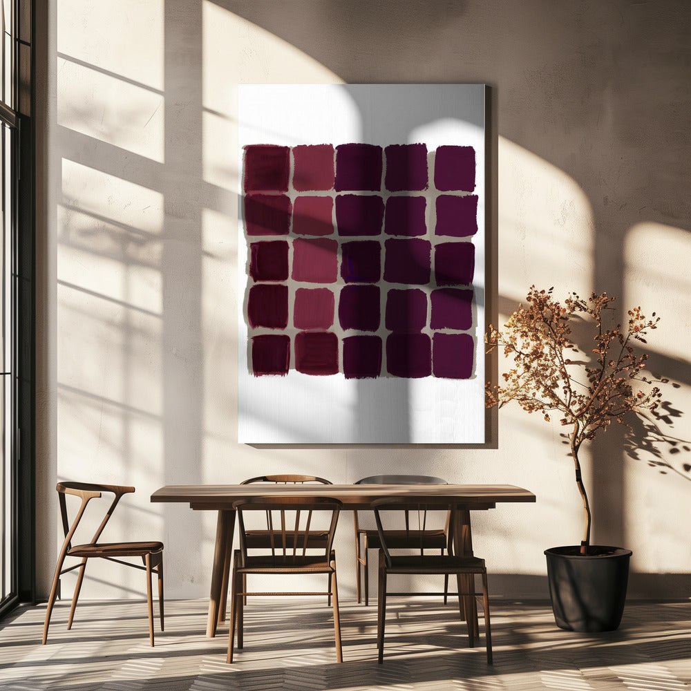 Red Checkered Square Print | Canvas
