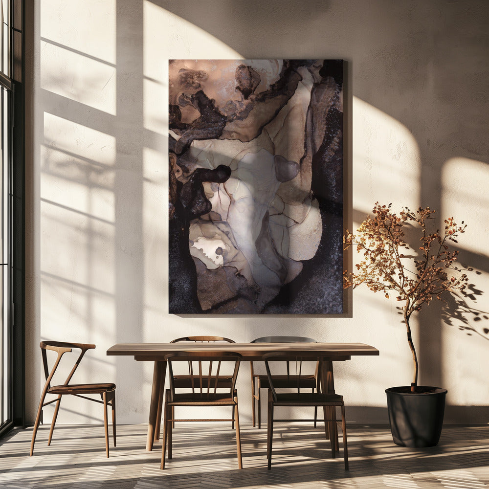 Organische vormen in aardse tinten | Canvas