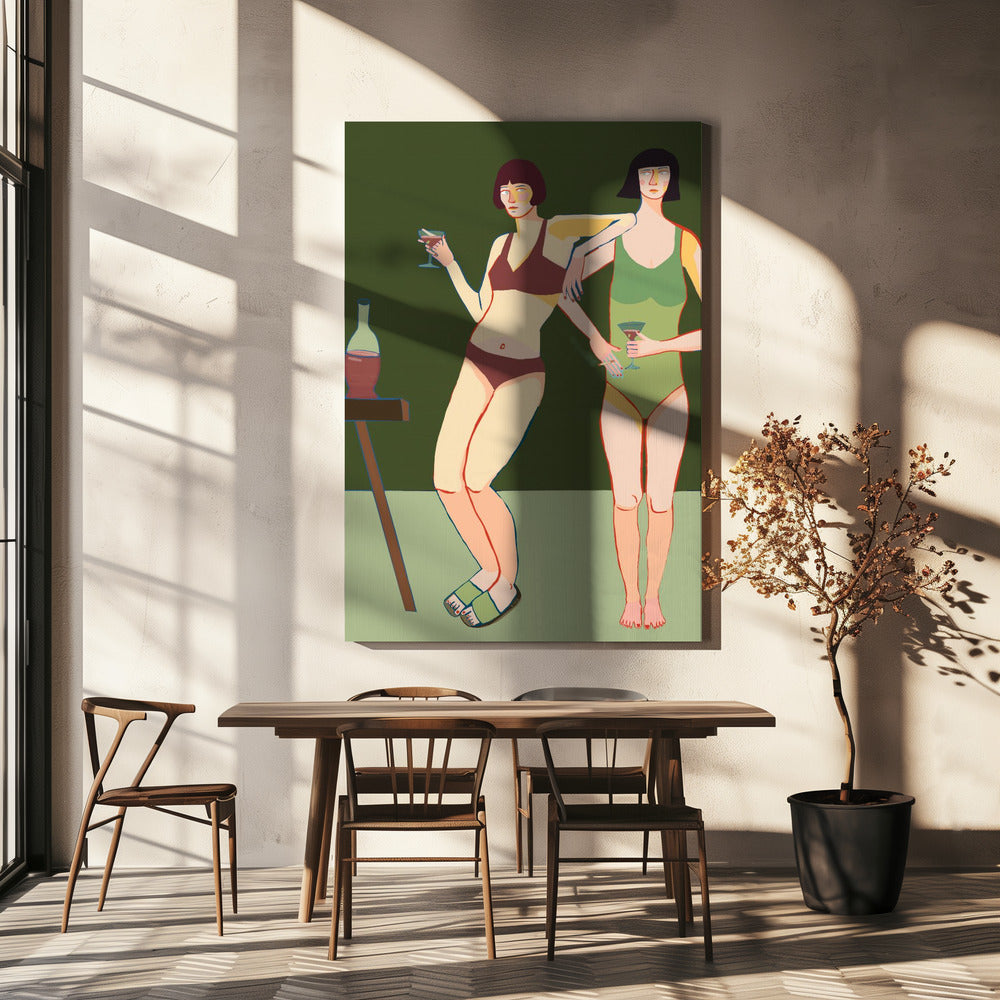Loungende dames | Canvas