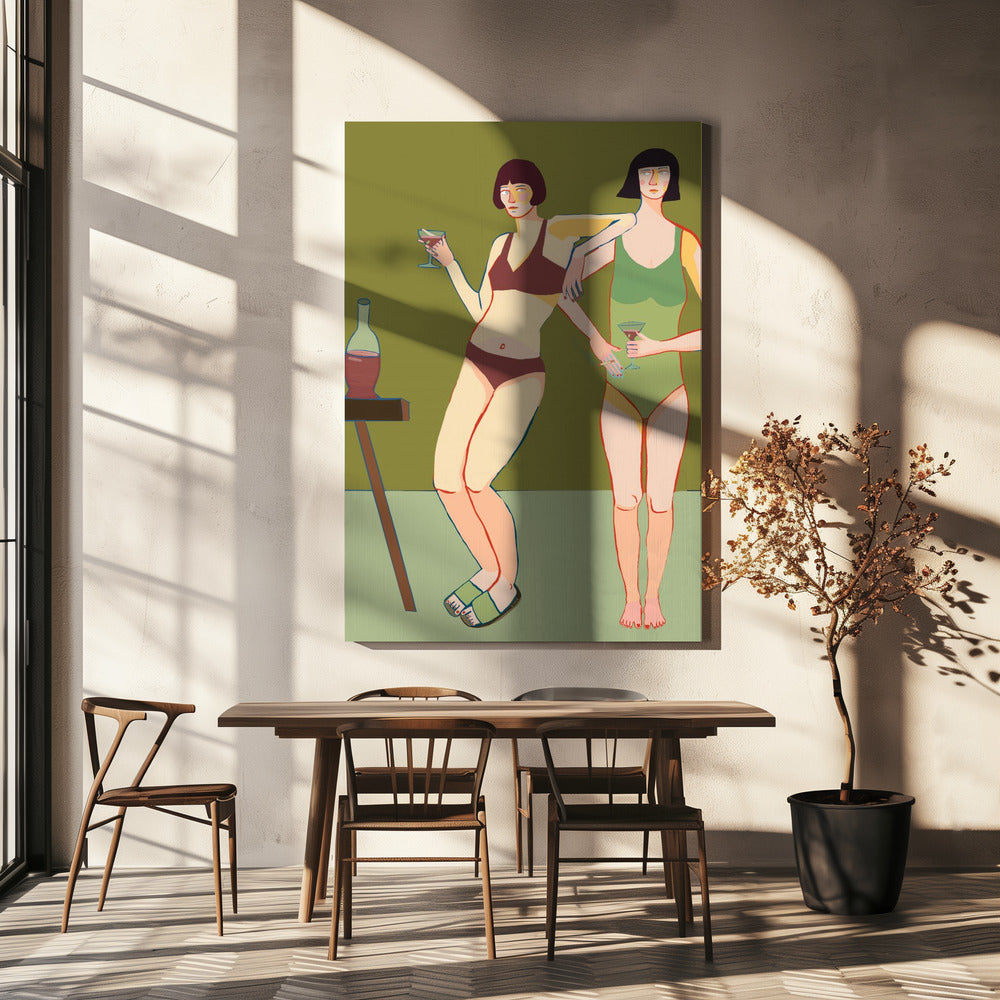 Loungende dames | Canvas