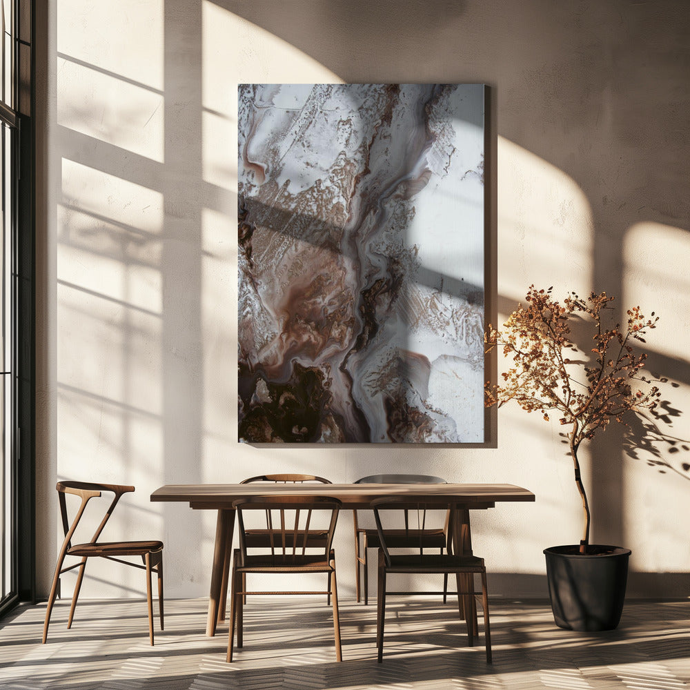 Tijdloze kunst - Earthly Currents 2 - aardemarmer | Canvas