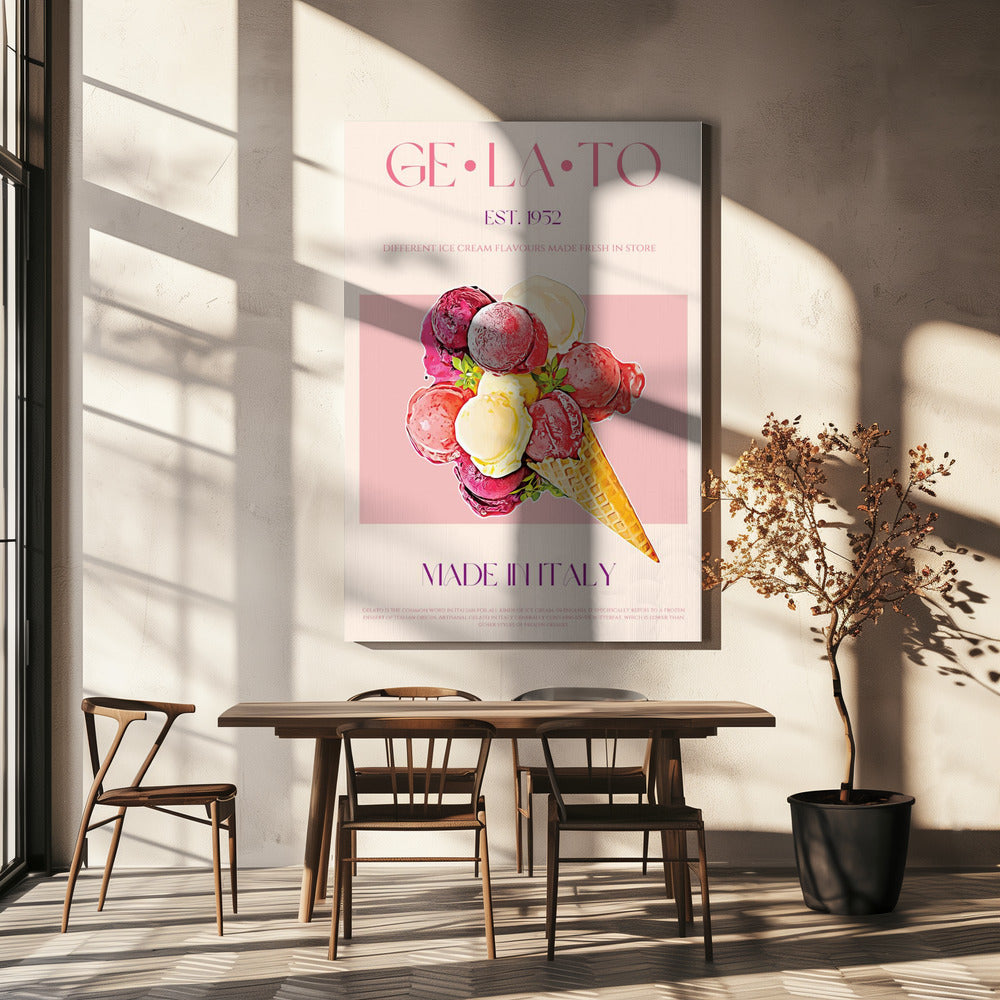Vintage stijl gelato poster | Canvas
