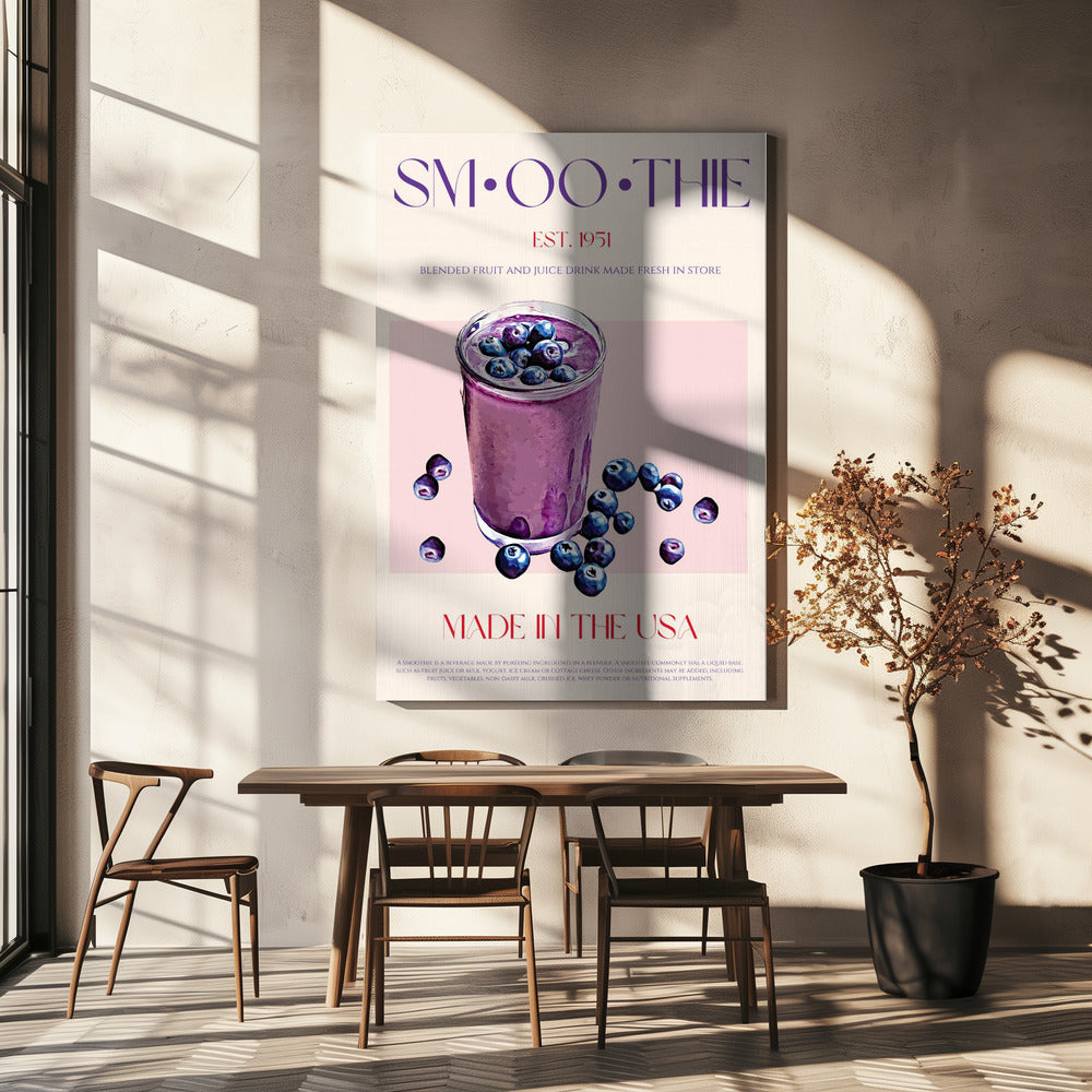 Illustratie van een bosbessensmoothie | Canvas