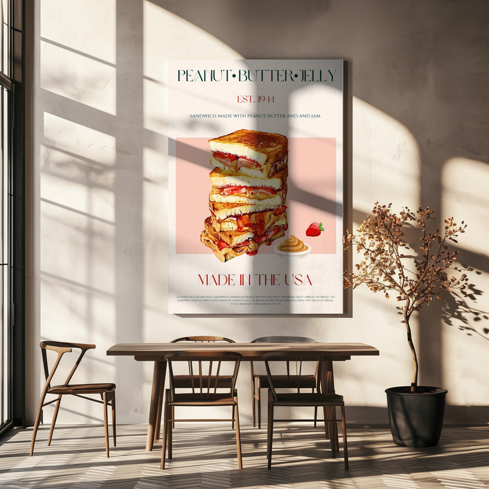 Pindakaas en jam sandwichstapel | Canvas