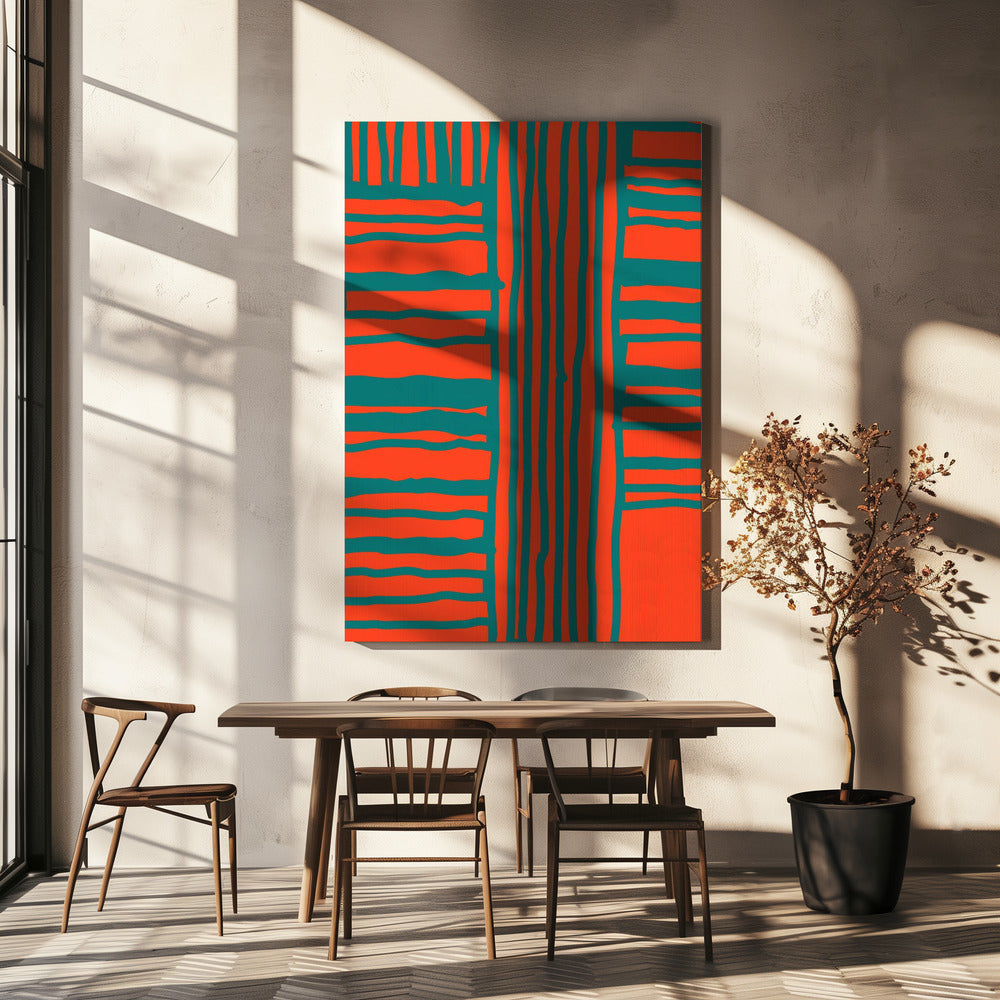 Turquoise & Coral Abstraction 4 | Canvas