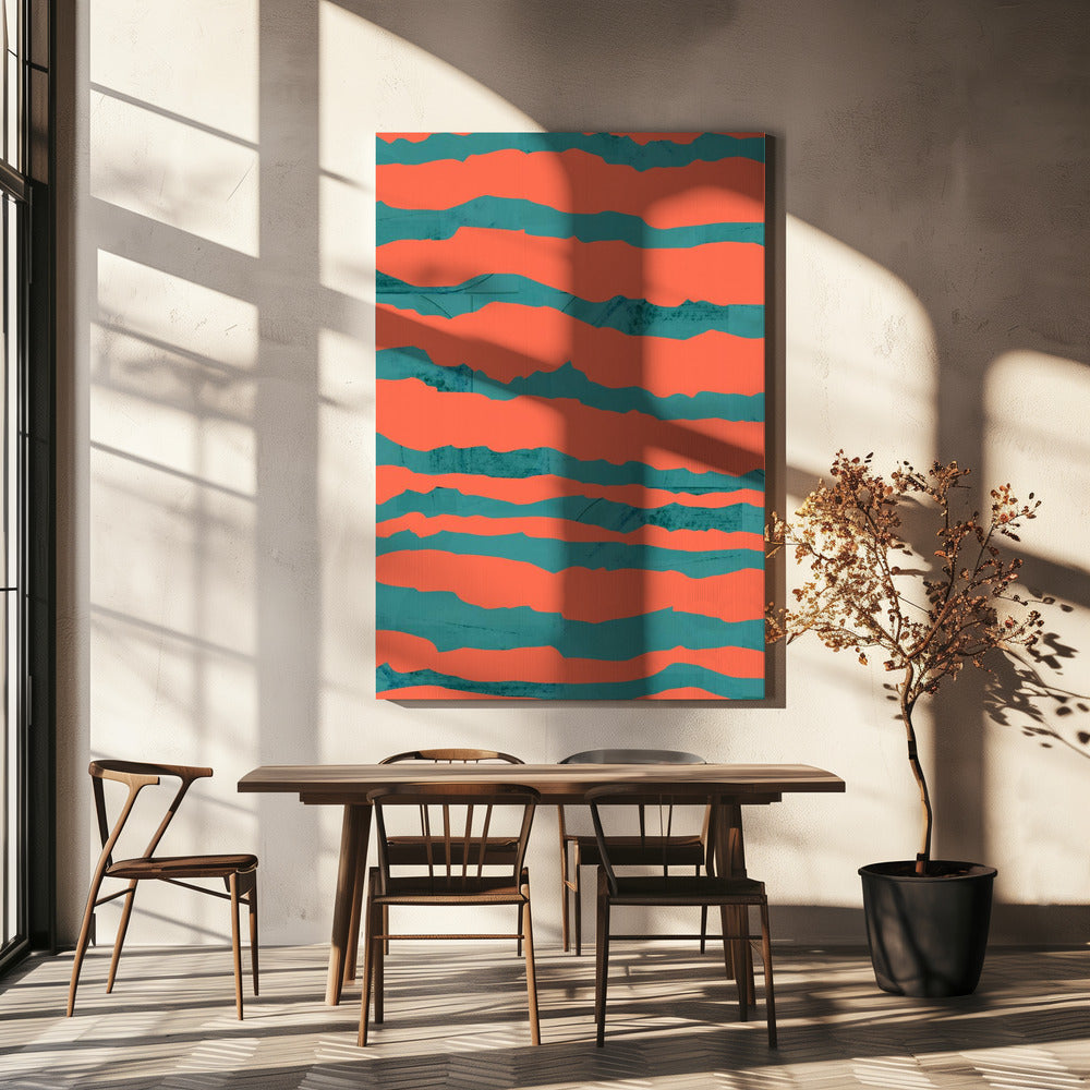 Turquoise & Coral Abstraction 3 | Canvas
