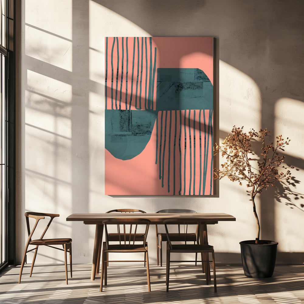 Turquoise & Coral Abstraction 6 | Canvas