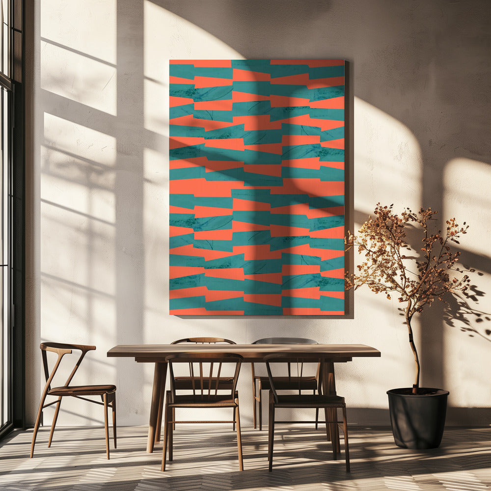 Turquoise & Coral Abstraction 9 | Canvas