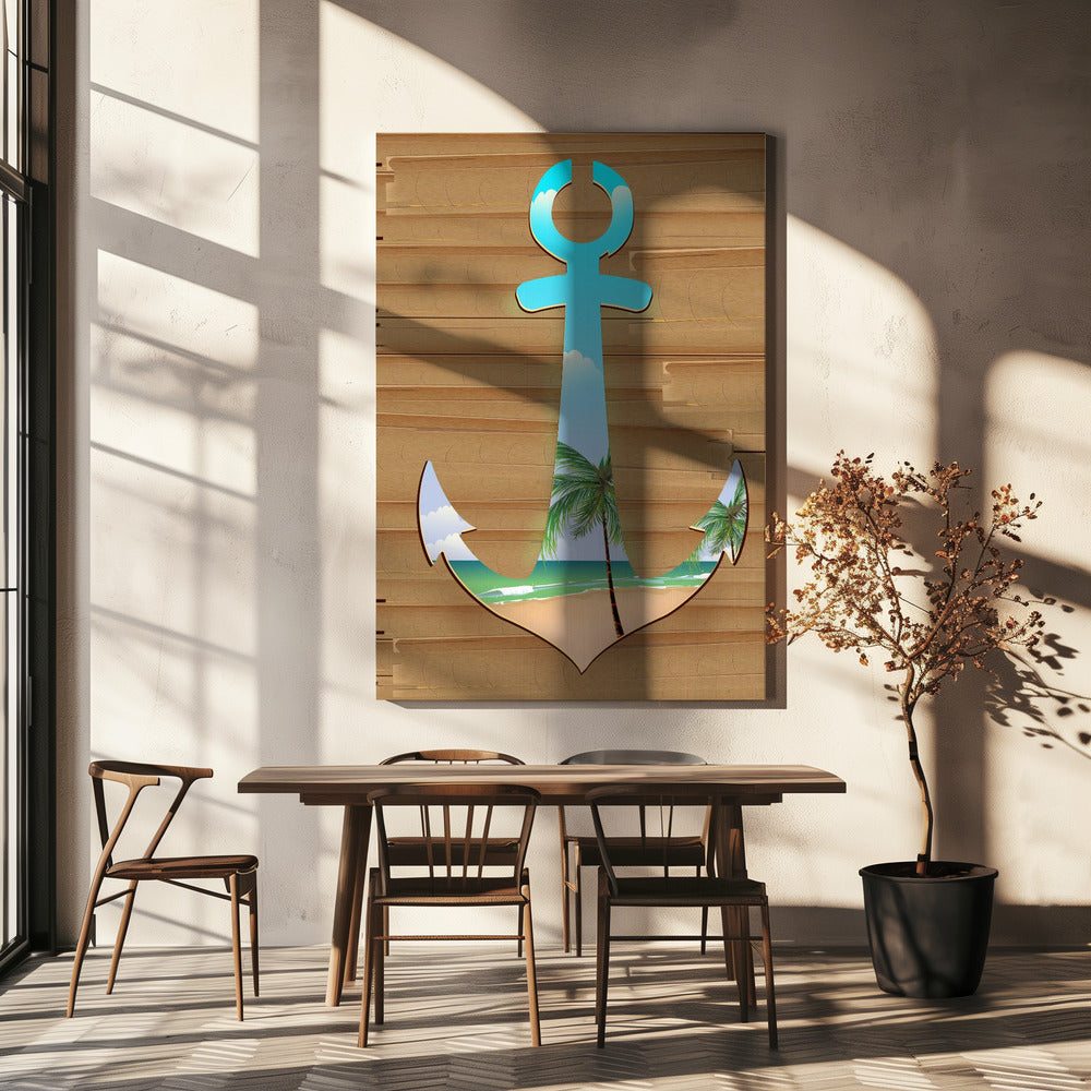 Anker op het strand | Canvas