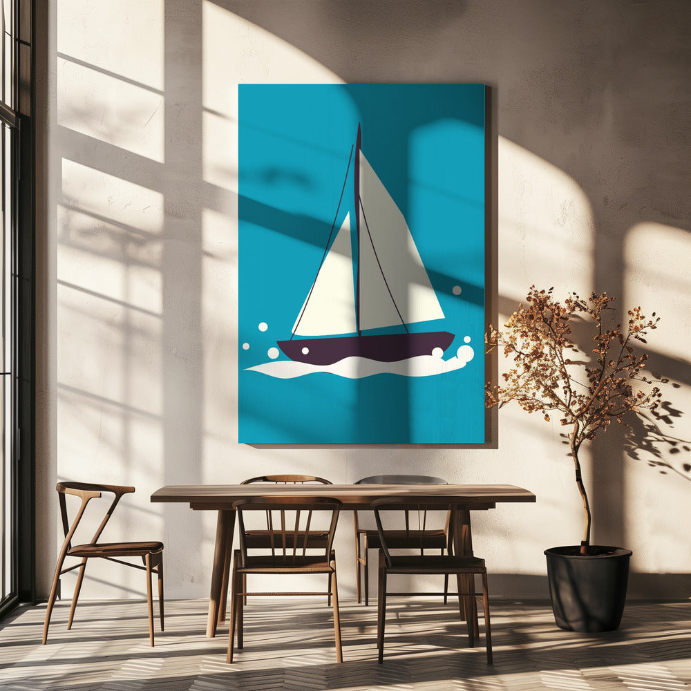 Zeilboot op zee | Canvas