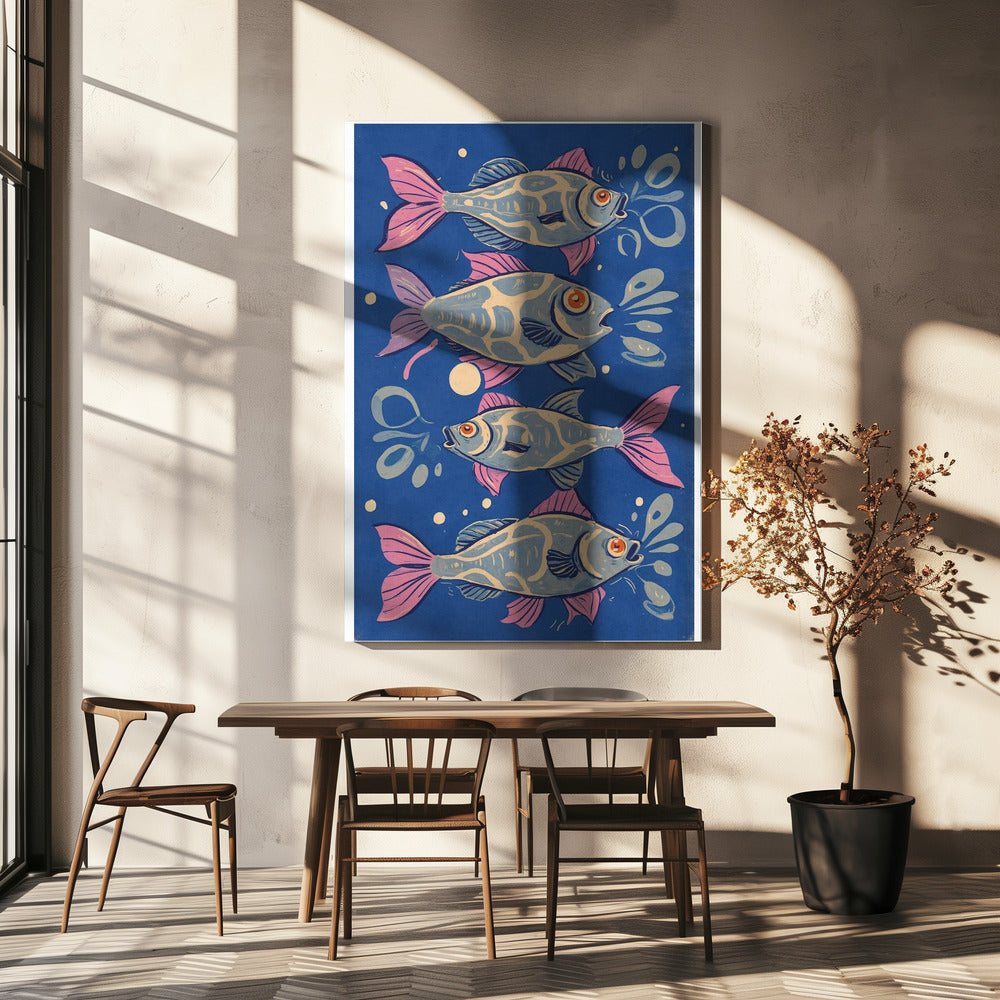 Levendige Aquatische Dans | Canvas
