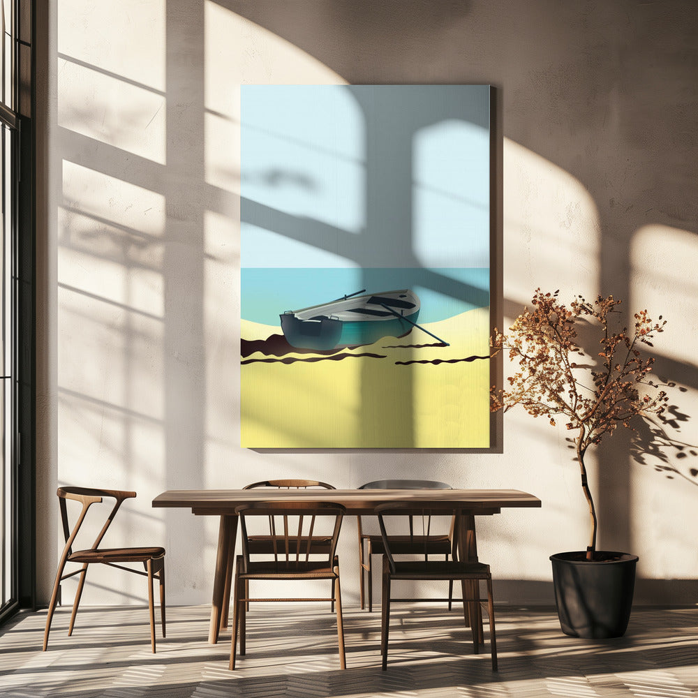 Boot op het strand | Canvas