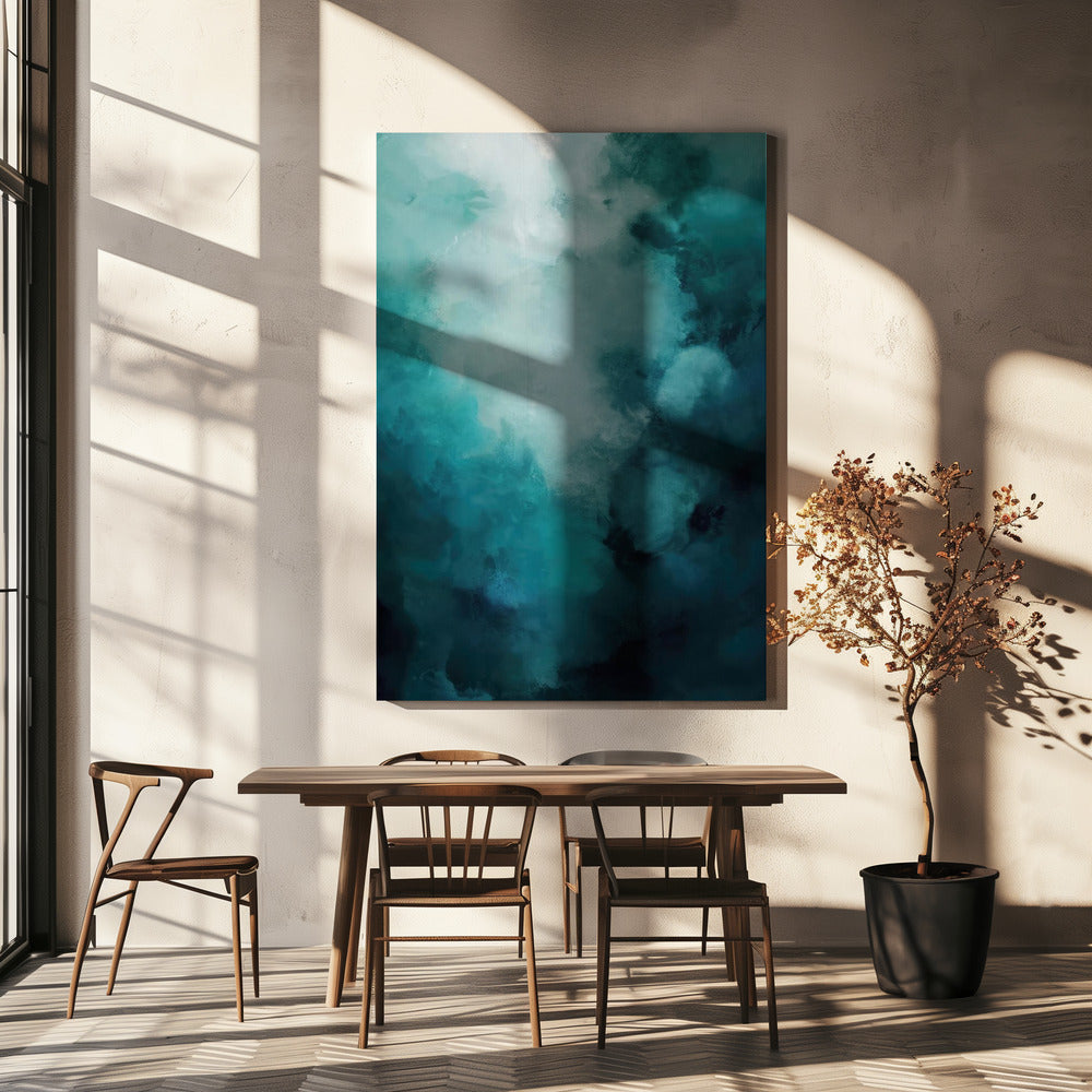 Mistige Teal Abyss | Canvas