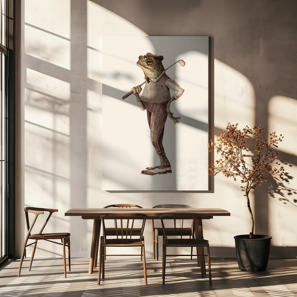Kikker in vintage golfkleding | Canvas