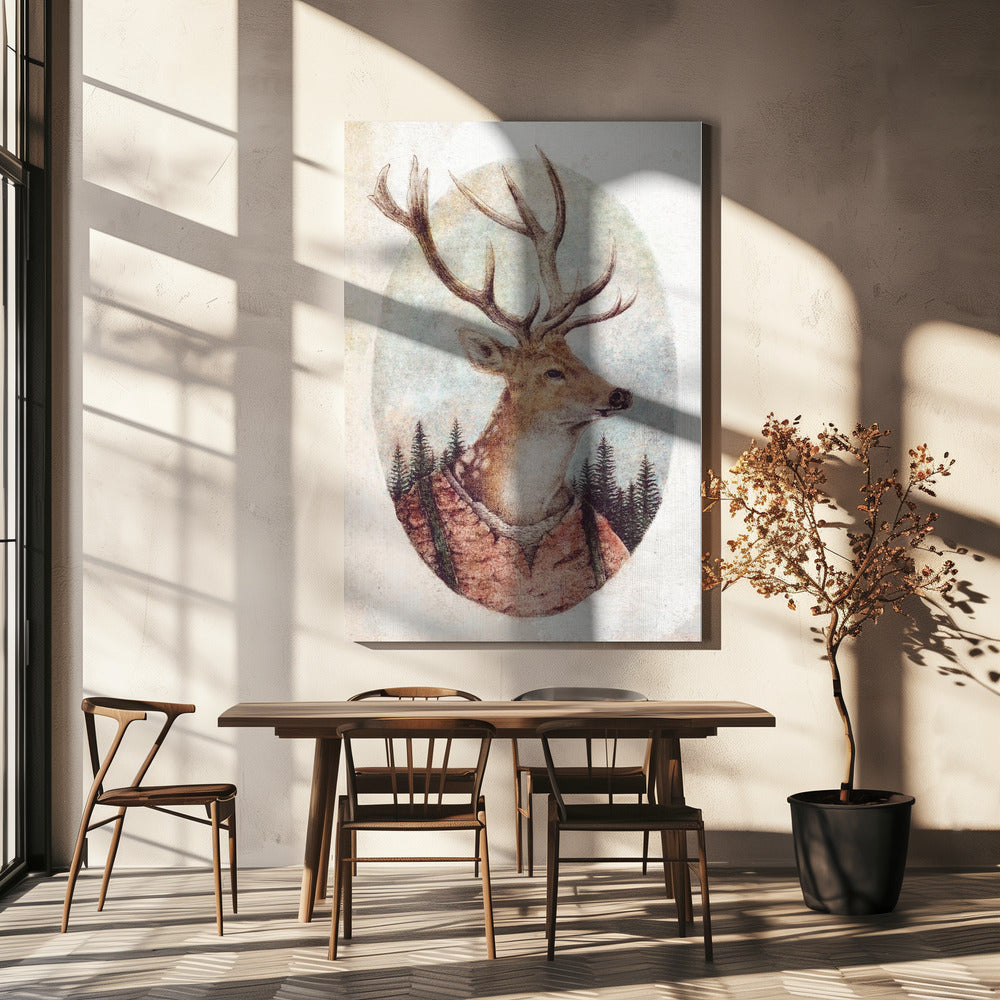 Hert in een rustieke outfit | Canvas