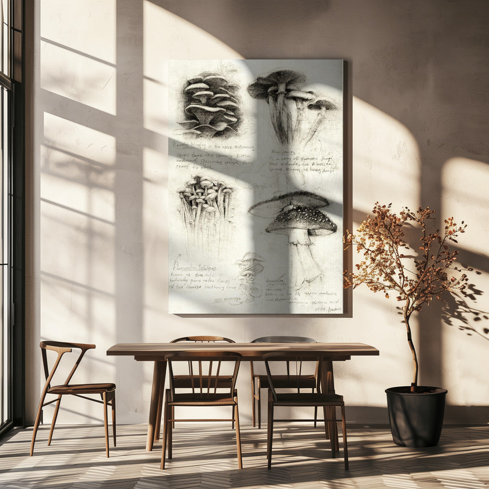 Verschillende botanische paddenstoelen | Canvas