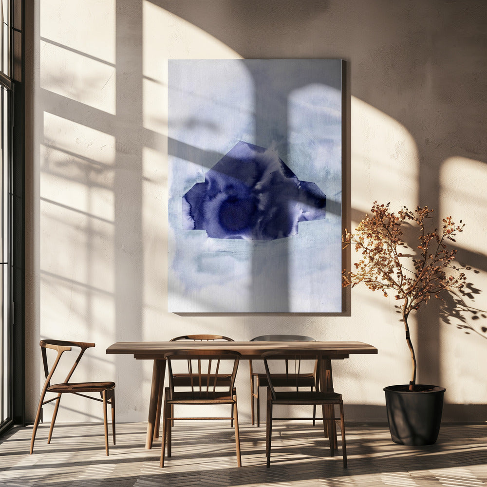 Geometrische vorm in diep indigo | Canvas