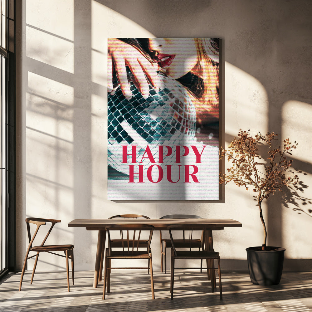 Vrouw met discobal | Canvas