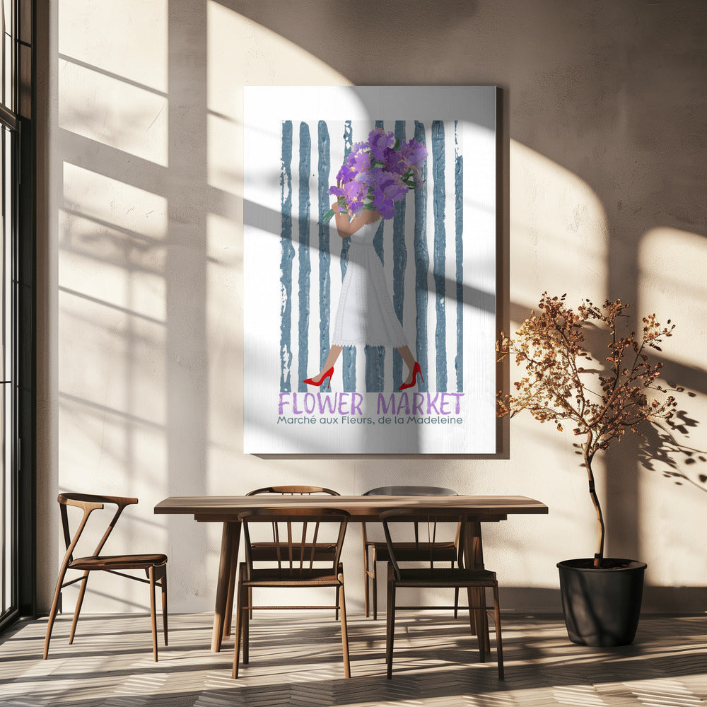 Bloemenmarkt Marche aux fleurs Parijs | Canvas