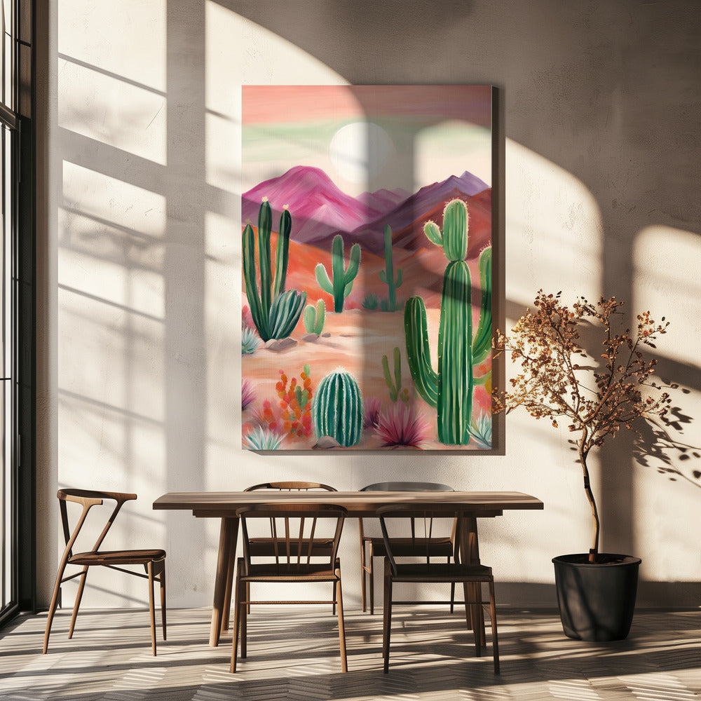 Een levendig woestijnlandschap | Canvas