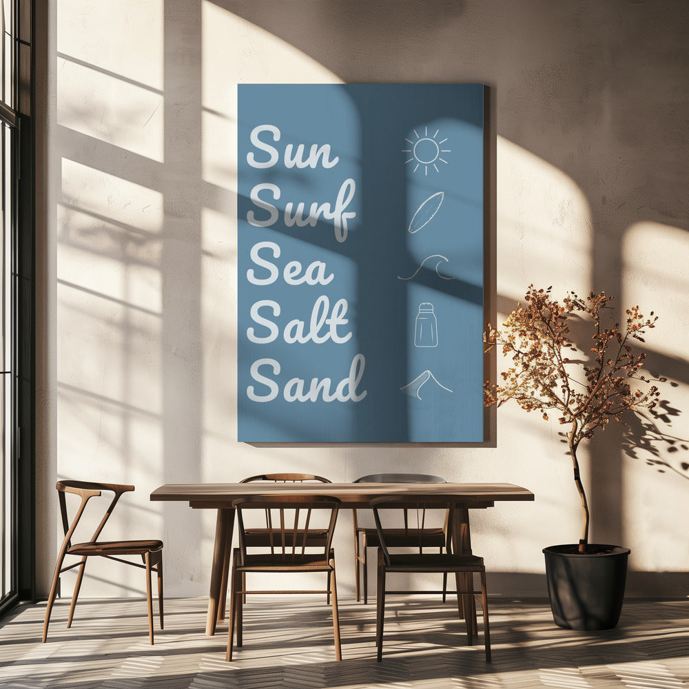 Sun Surf Zeezout Zand Donkerblauw | Canvas