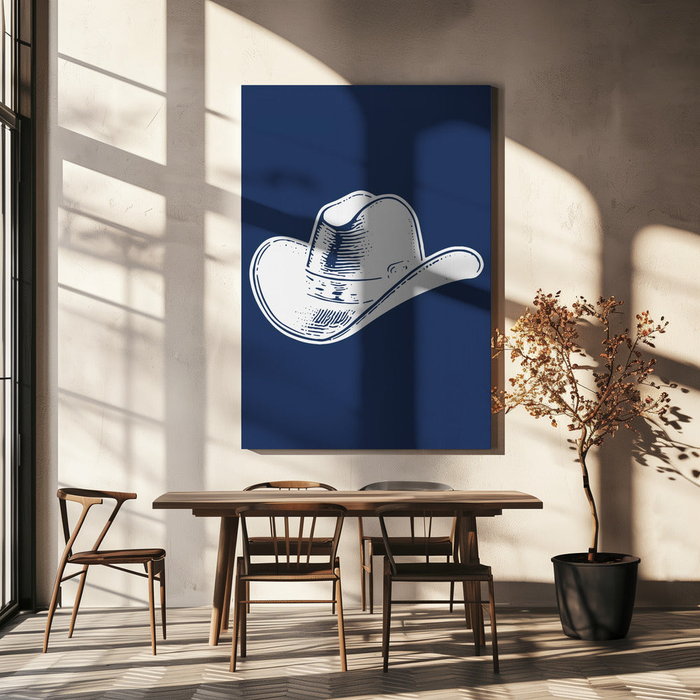 Marineblauwe cowboyhoed | Canvas