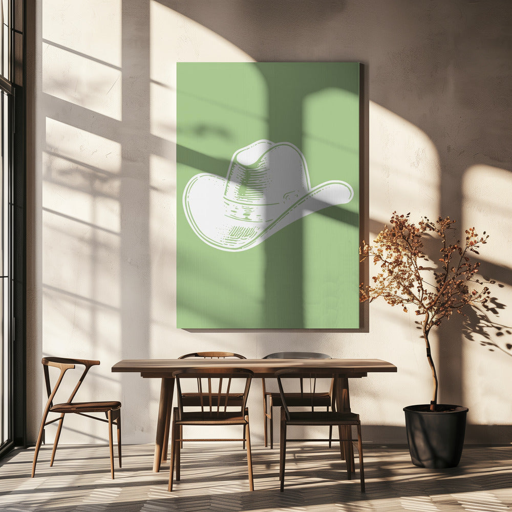 Saliegroene cowboyhoed | Canvas