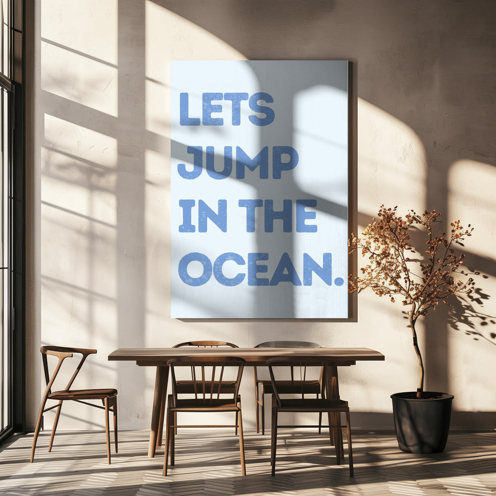 Laten we in de oceaan springen | Canvas