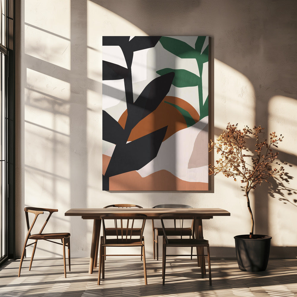 Abstracte kunst tropische bladeren | Canvas