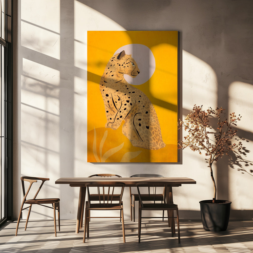 Gouden sierlijke cheetah | Canvas
