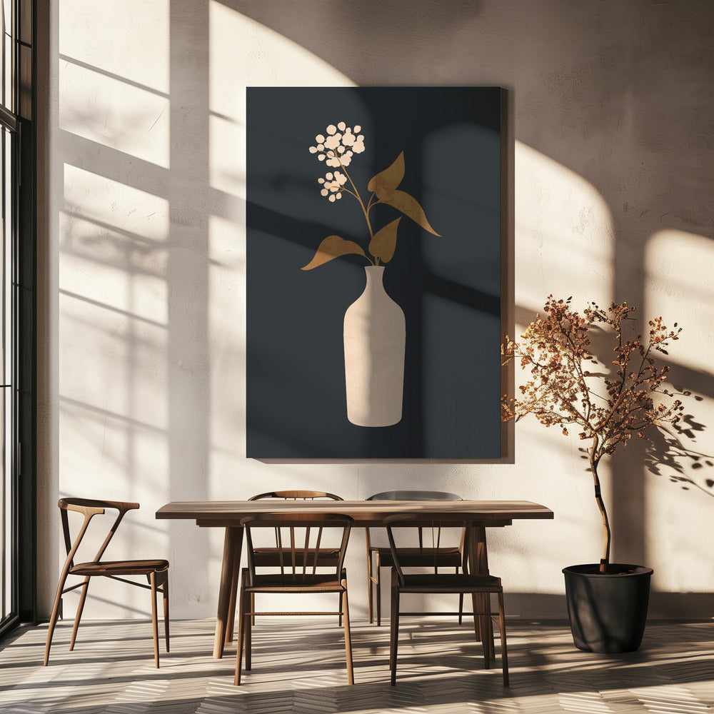 Minimale abstracte kunstvaasbloem | Canvas