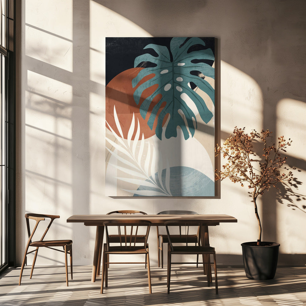 Abstracte kunst tropische bladeren | Canvas
