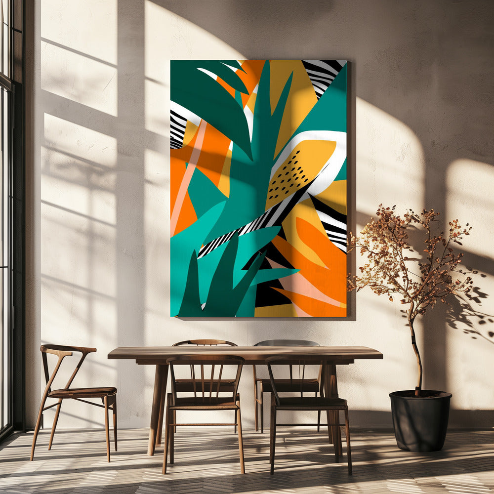 Jungle Abstracte Vorm | Canvas