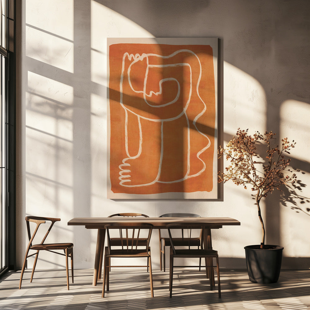 Abstracte lijnkunstfiguur | Canvas