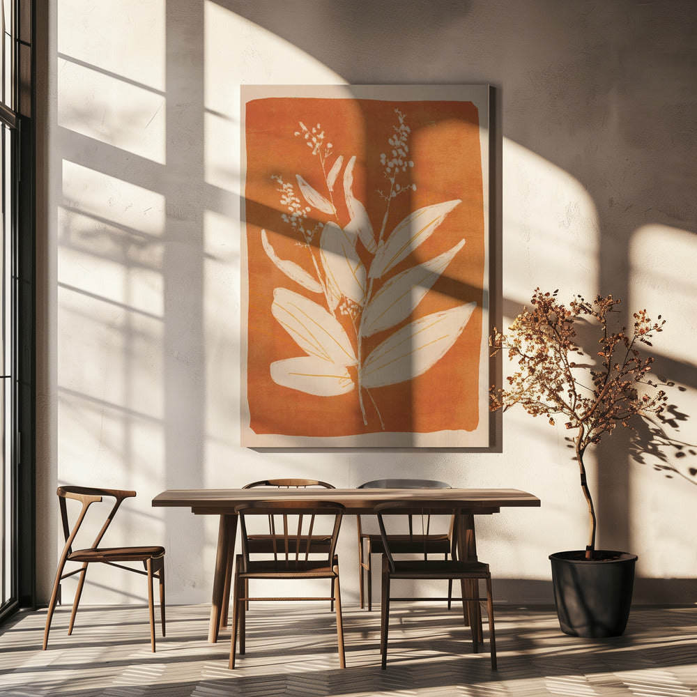 Kleurrijke minimalistische plant | Canvas