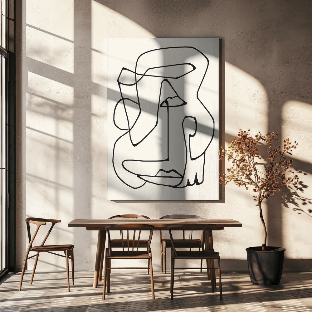 Abstracte lijnkunst | Canvas