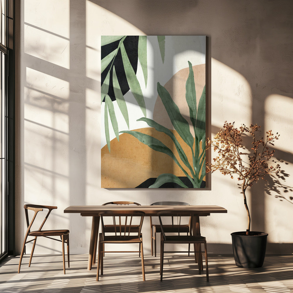 Abstracte kunst tropische bladeren | Canvas
